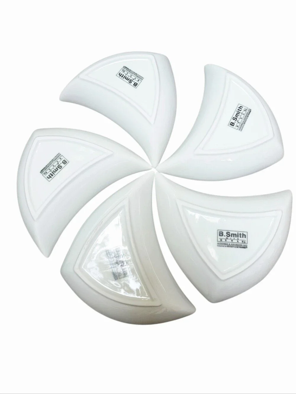 Lot of 5 B.Smith With Style Hors D'Oeuvre Serve Snack Bowl White NWOB